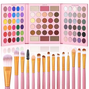UCANBE Eyeshadow Palette with 15Pcs Brushes Makeup Set.